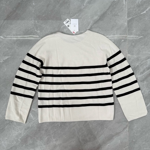 Women’s Uniqlo 3D Knit Seamless Cotton Crew Neck Pullover Striped Sweater Small - Picture 8 of 16